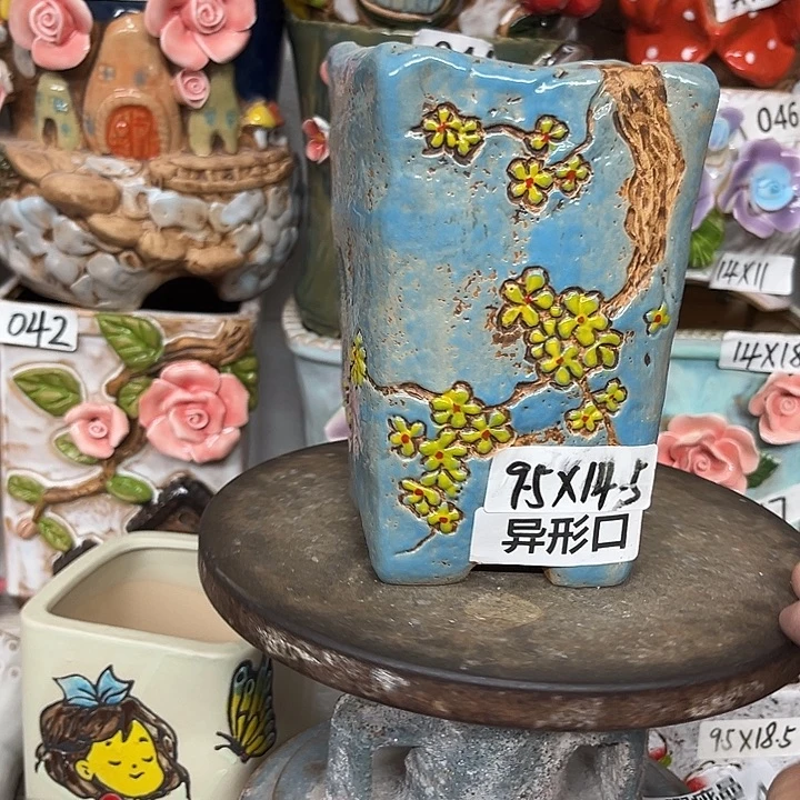 紫砂花盆粗陶材质多肉花盆