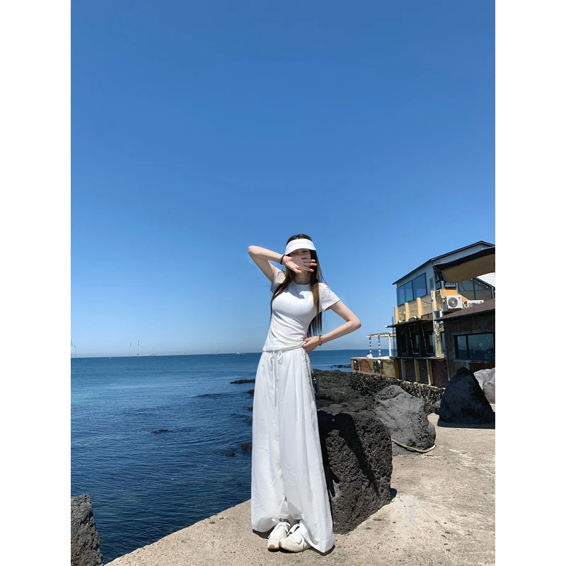 小君君布兰妮 轻氧松弛 大美人风情飘飘裙裤亲肤显瘦高腰休闲裤