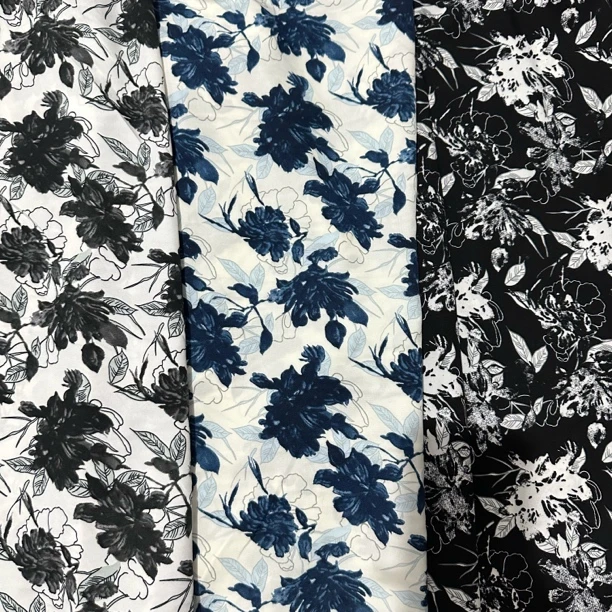 【水墨花卉】水墨花卉服装面料柔软舒适适合多种服饰制作