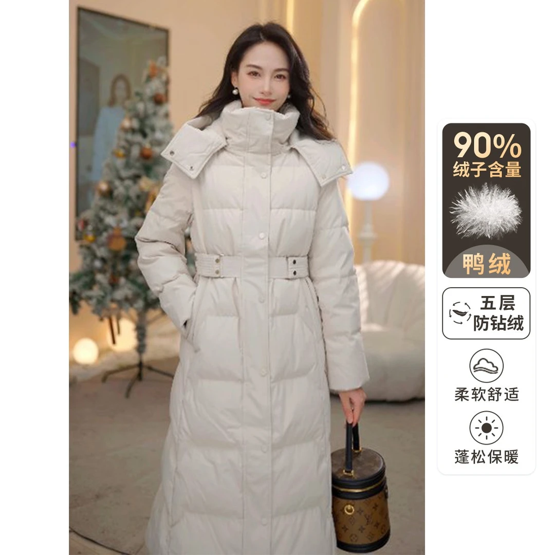 马克华菲女装2024秋冬新品时尚简约长款保暖羽绒服F44014A146 LL