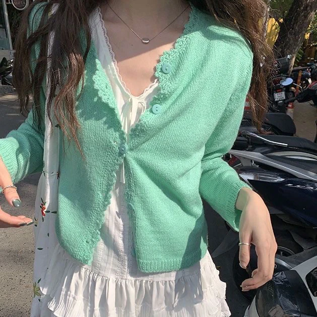 【马海毛】现货   少女风不褪色毛针织衫法式针织毛衣显瘦洋气小众