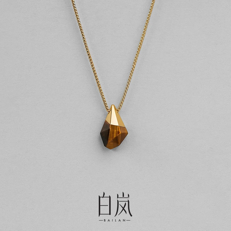 【8月新品】关山项链简约轻奢虎睛石项链女设计吊坠锁骨链XL5702
