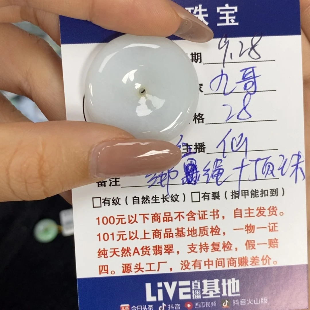颈饰未镶嵌翡翠九*平安