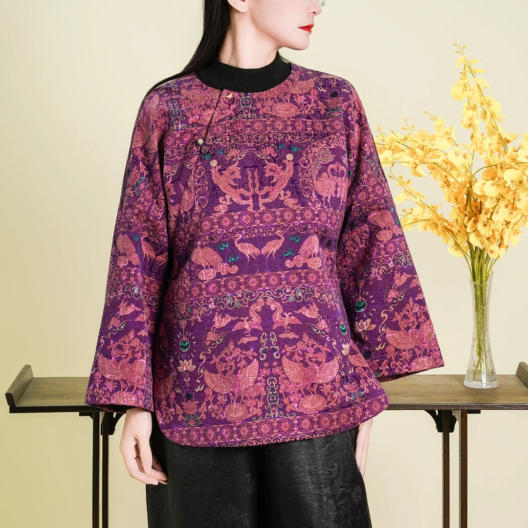 【六合同春】2026春季新款新中式百搭香云纱气质连肩上衣