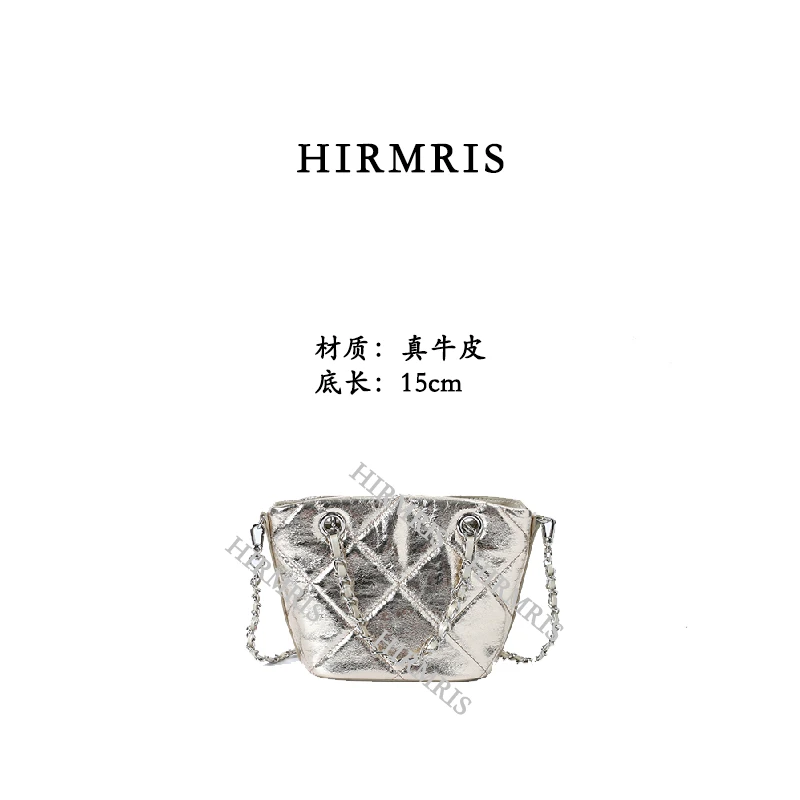 HIRMRIS手工真皮包CX226  双手菜篮花香金