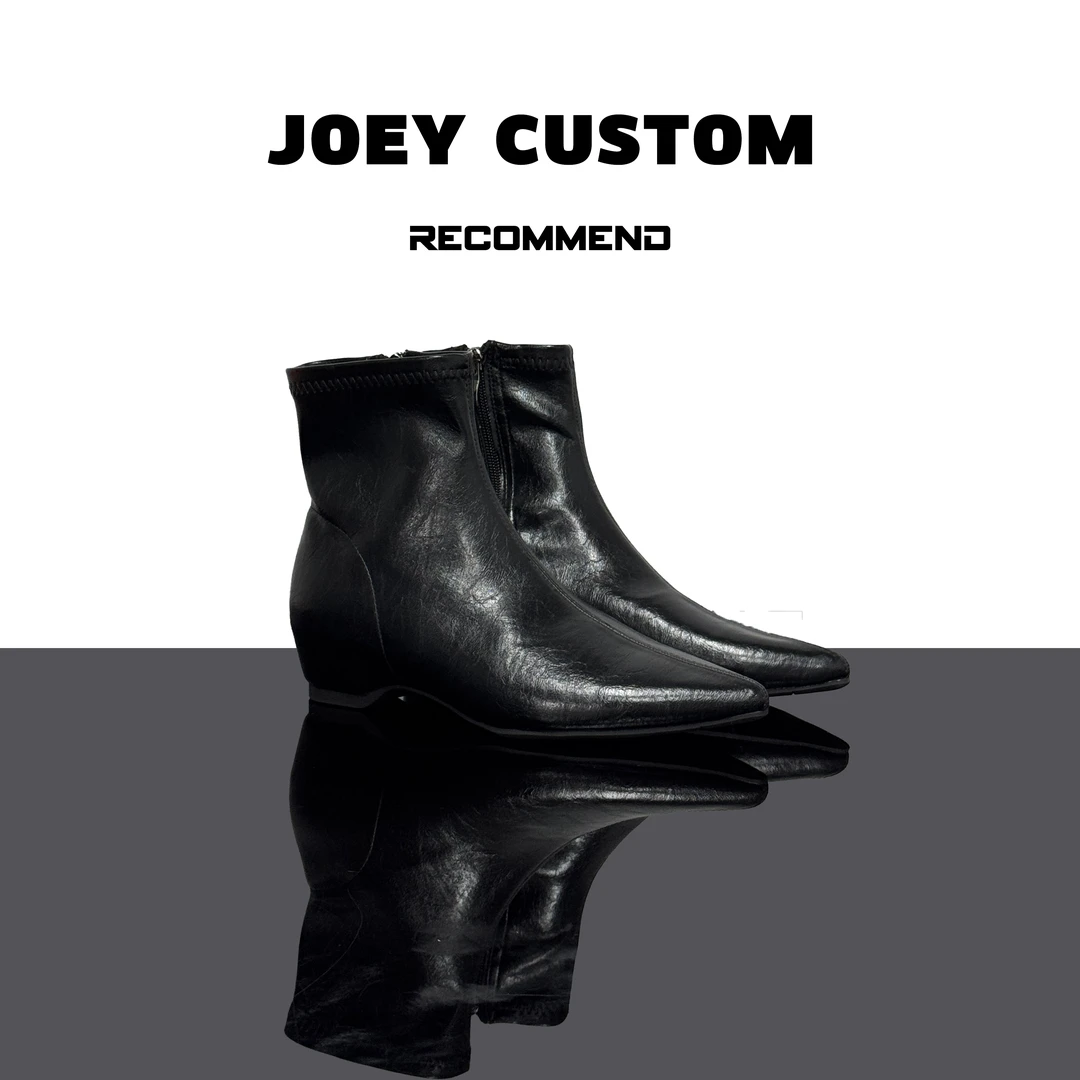 JOEY | 优雅气质款隐形内增高尖头短靴女复古瘦瘦靴时装靴 1326-1