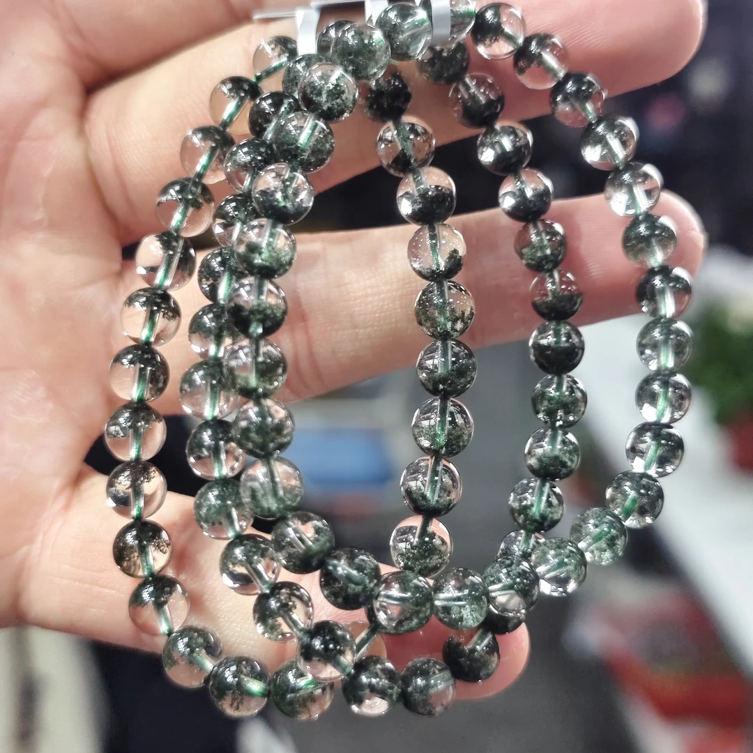 【书记甄选】天然绿幽灵单圈手链 多样性发一件 约6mm GWW805