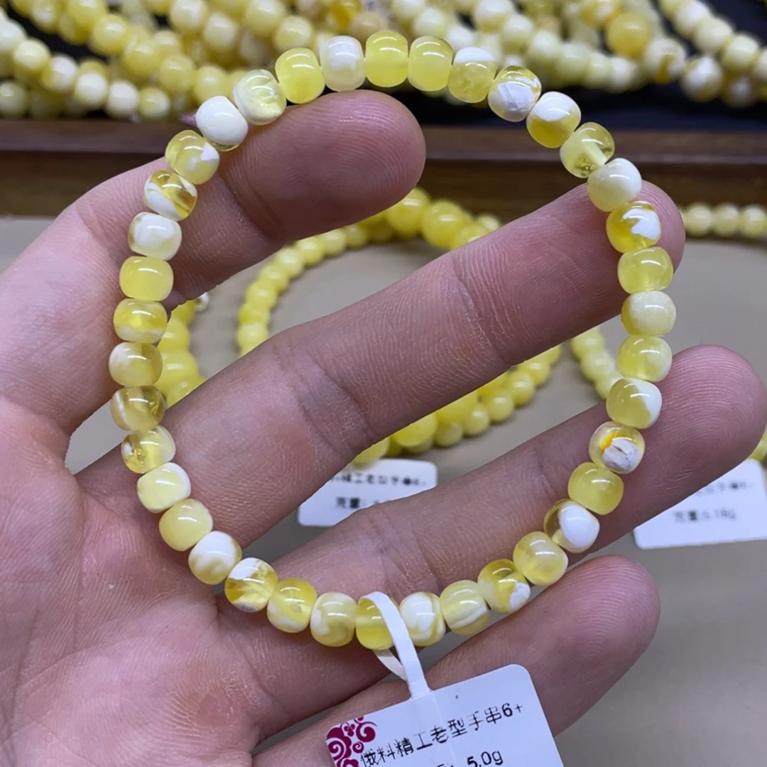 琥珀未镶嵌手链精工老型手串