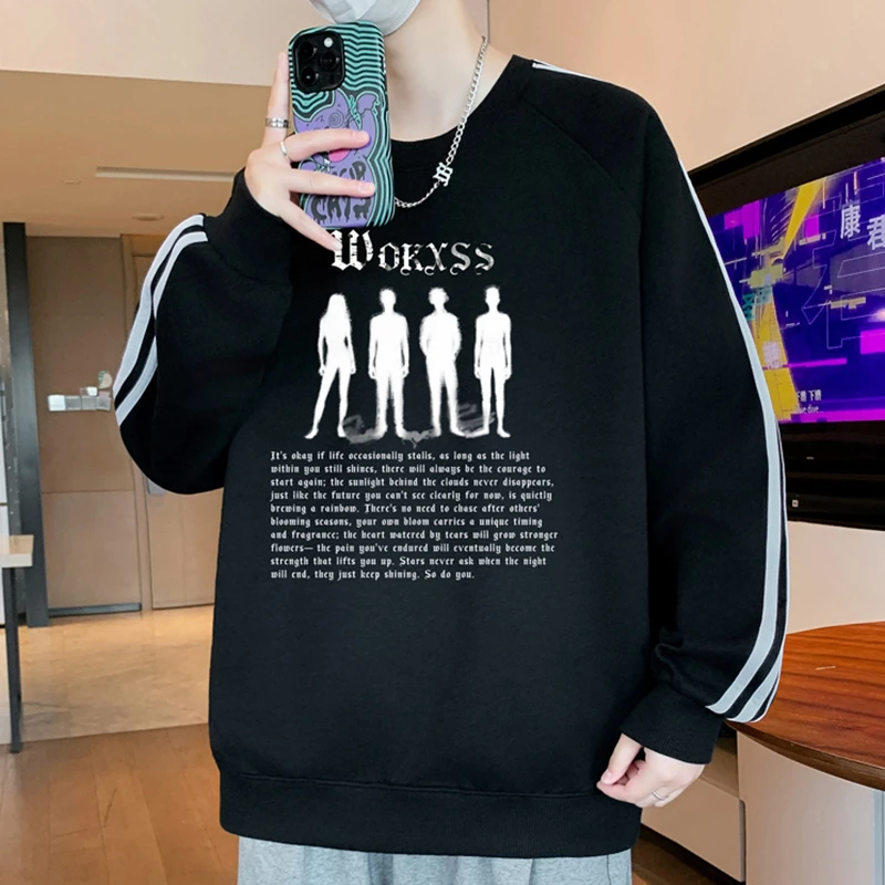 棉质 青少年卫衣学生长袖T恤秋冬季打底衫男孩上衣服潮流宽松秋衣