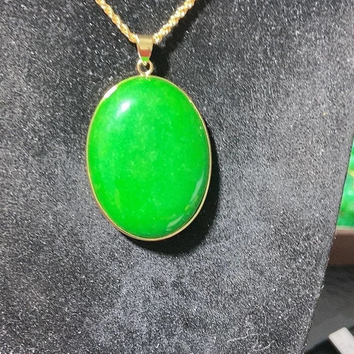 翡翠颈饰14K金镶嵌吊坠