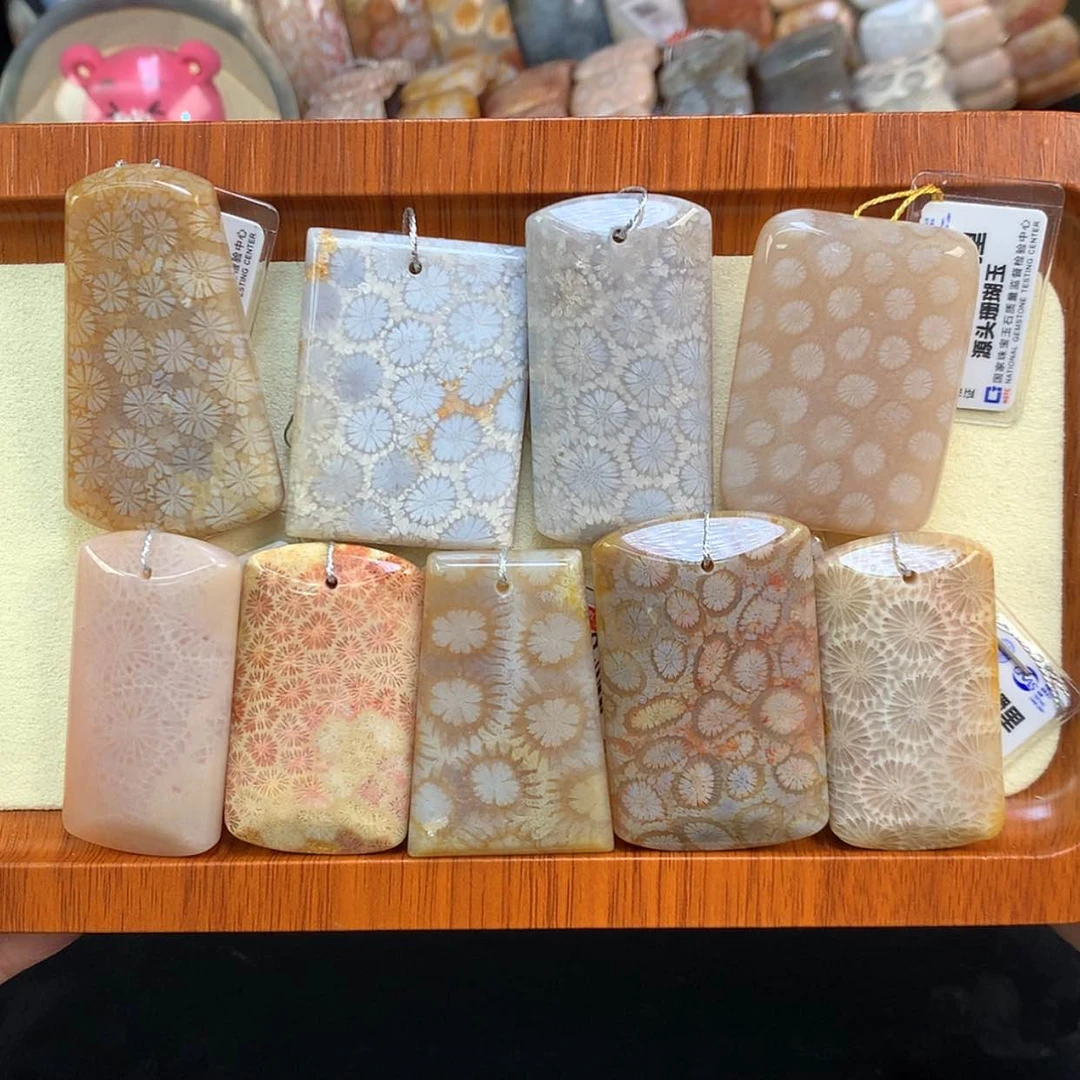 【闪购商品】颈饰未镶嵌硅化珊瑚（珊瑚玉）106号单价80一颗可挑选