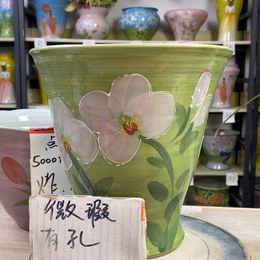 景德镇手工手绘陶瓷花盆