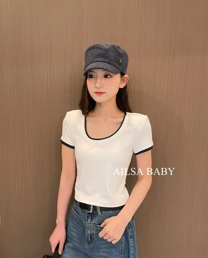 【AILSA BABY】欧货拼色短袖T恤/21307A