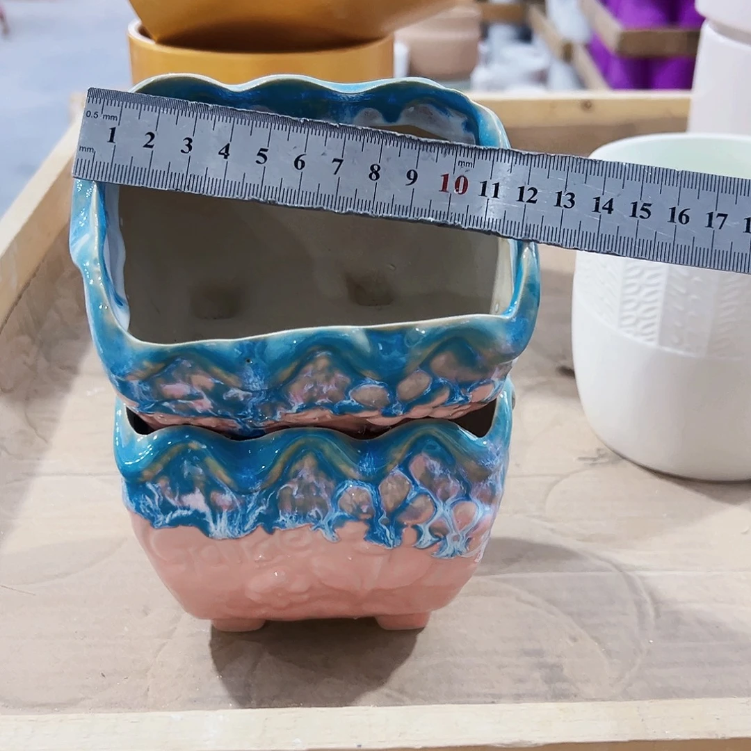 有孔，外贸尾单陶瓷花盆凑单10米包邮