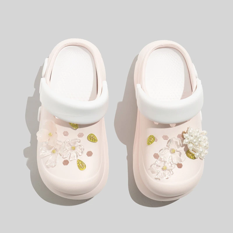 2025夏季新款厚底洞洞鞋女外穿防滑软底踩屎感包头拖鞋网红凉拖增