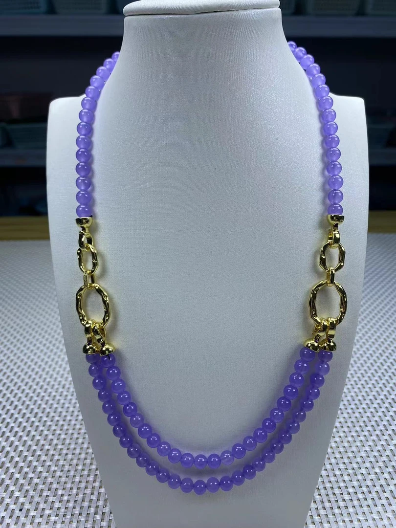 F303冰紫6mm项链经典精品时尚气质百搭情侣多样性发一