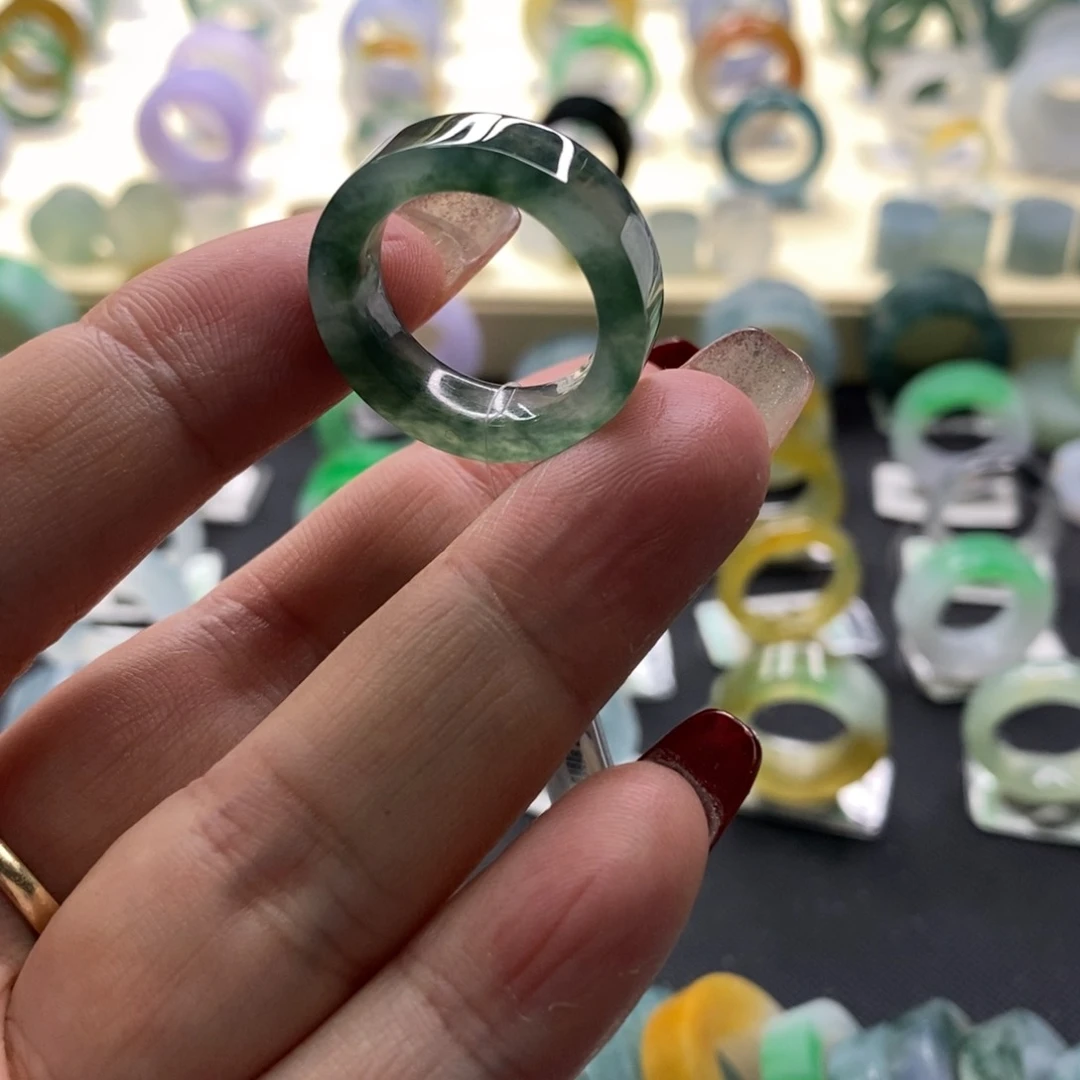 翡翠戒指未镶嵌圈口翡翠14号