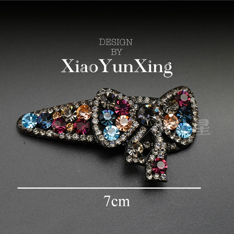 轻奢水钻发夹简约气质刘海夹设计感边夹可爱百搭蝴蝶结满钻BB夹