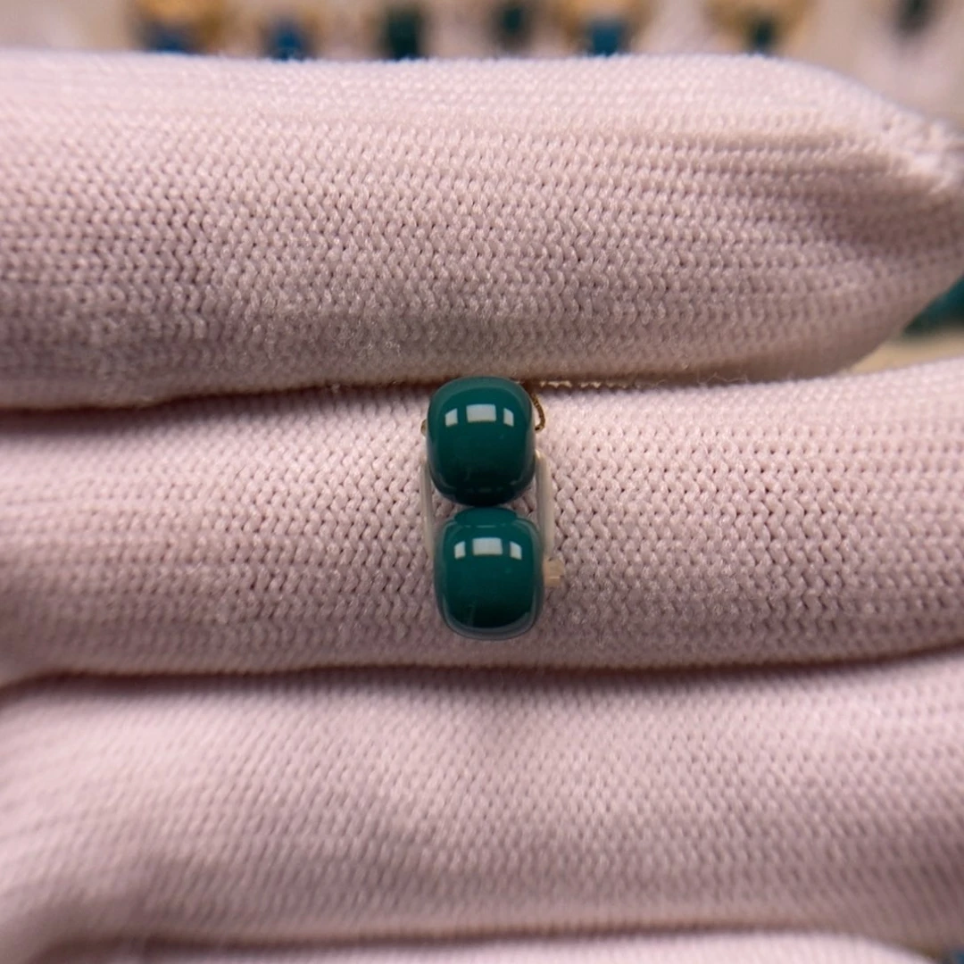 未镶嵌绿松石老型对珠7.2mm岚*枫AA892