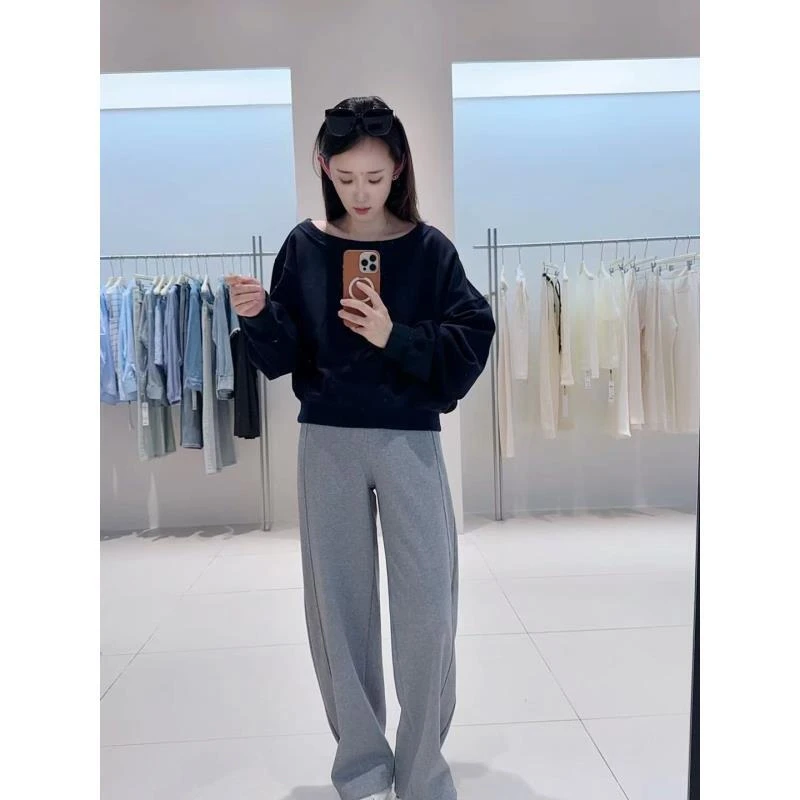 休闲裤-135B313009艾家时尚甜美系带宽松卫裤