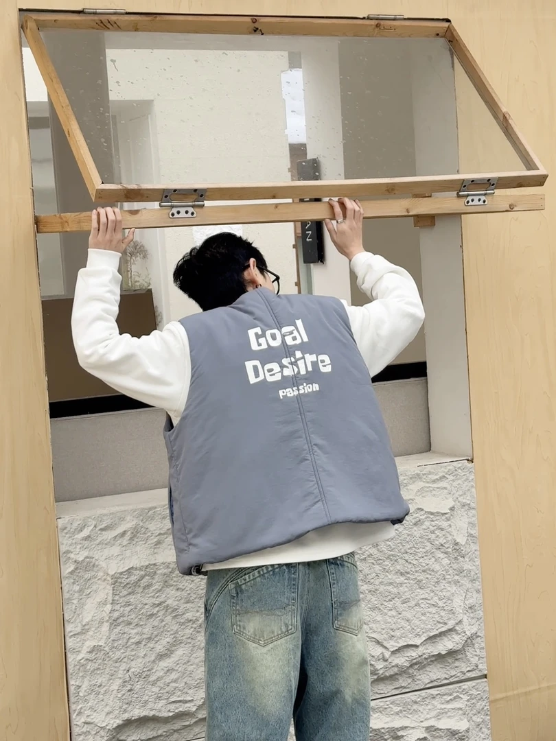 Ccnoter【灰蓝特调棉马甲】短宽百搭