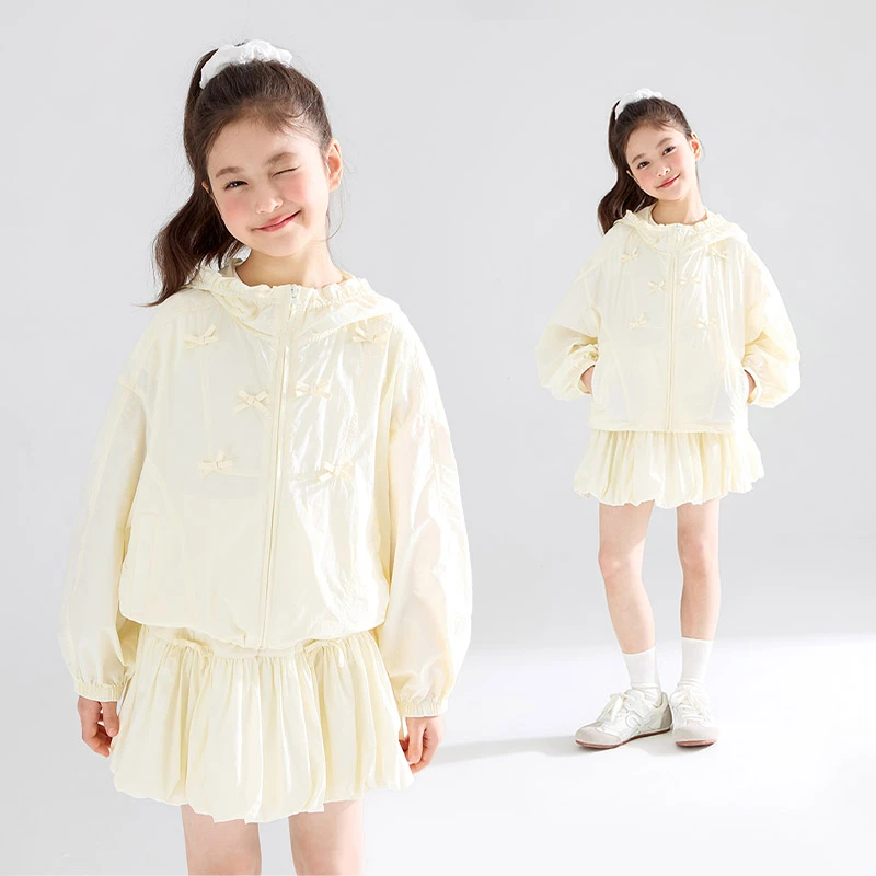 MUCMUKN木可童装原纱防晒立体蝴蝶结防晒外套女童夏新款M52XW3819