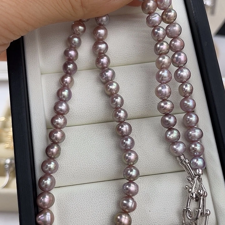 银S925镶嵌耳饰淡水珍珠