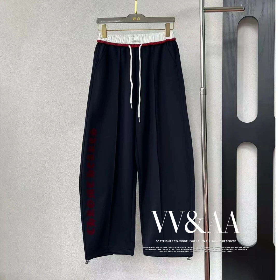 VV&AA 克标红字撞色弯刀卫裤潮牌休闲裤 CP4852