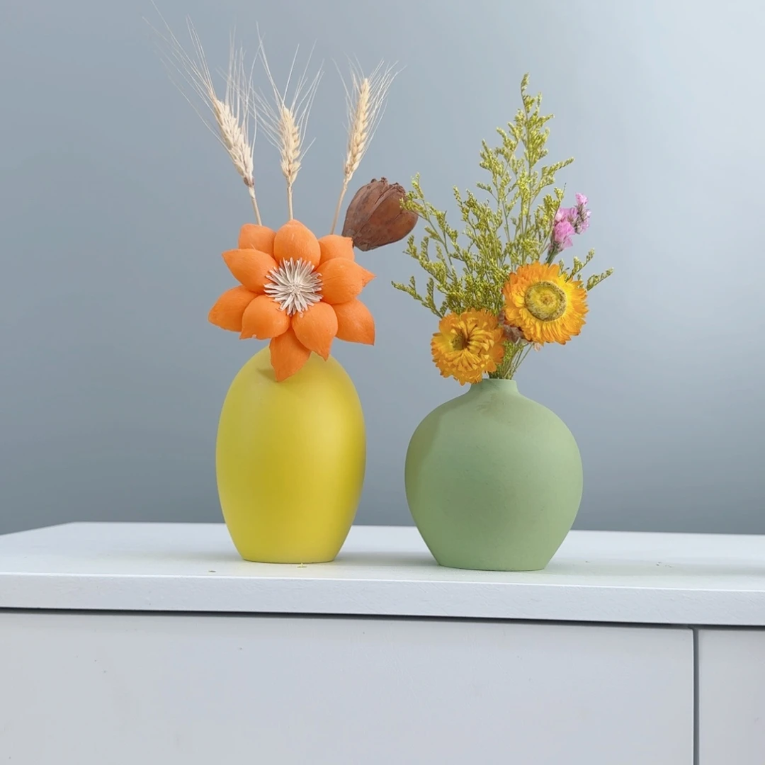 摆件陶瓷花瓶摆件含花总高约20-30cm