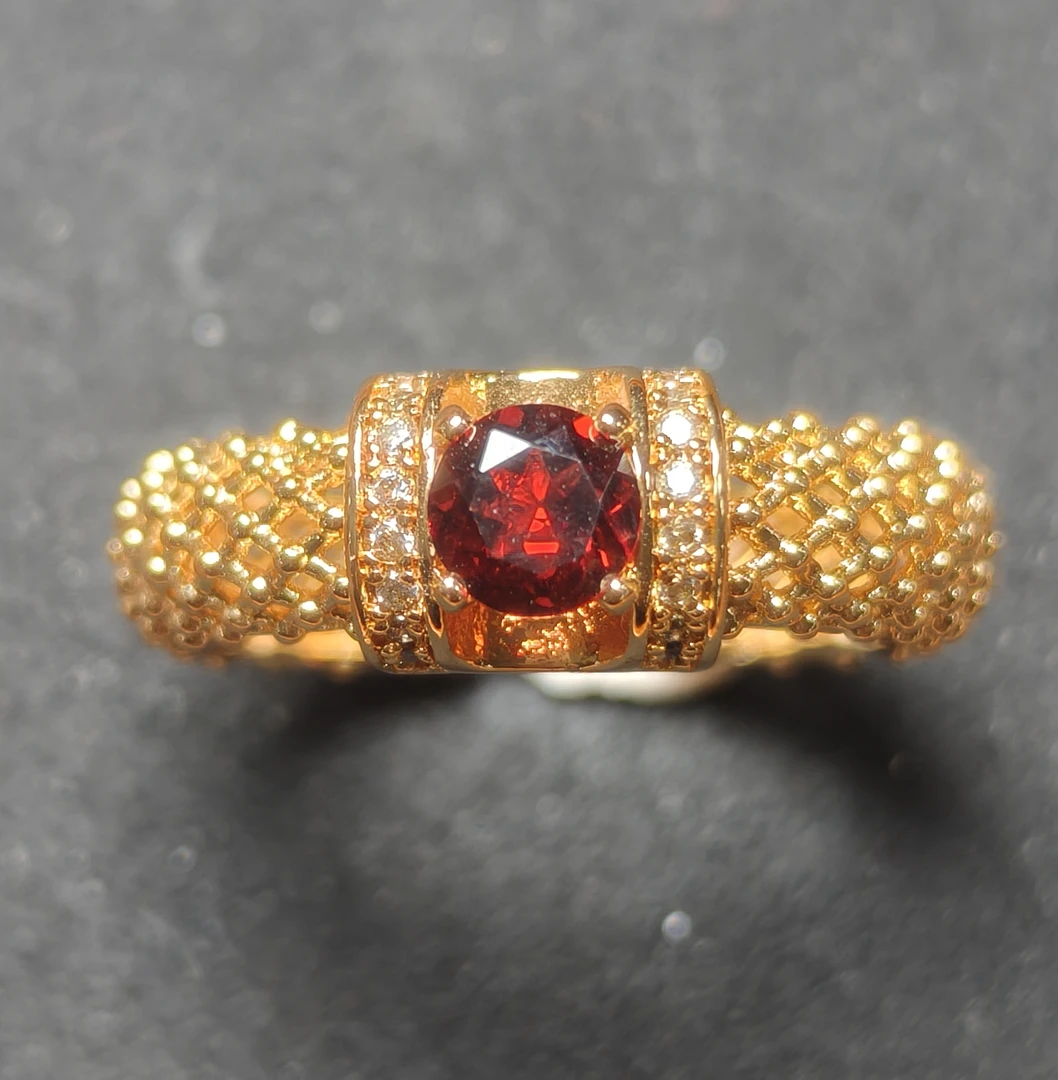 晨飞珠宝石榴石女戒12B-H