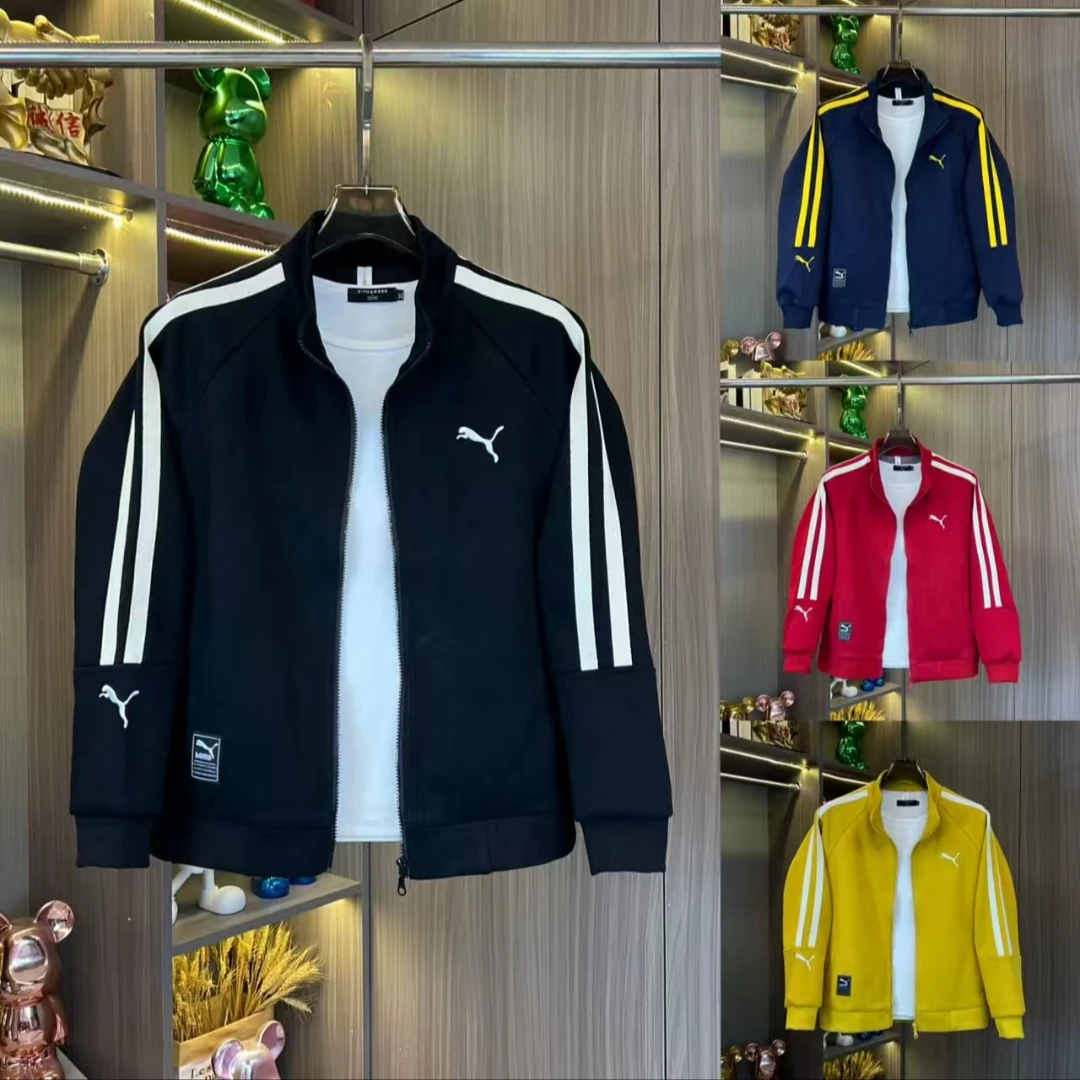 秋季新款男士立领刺绣潮流修身针织夹克外套上衣772