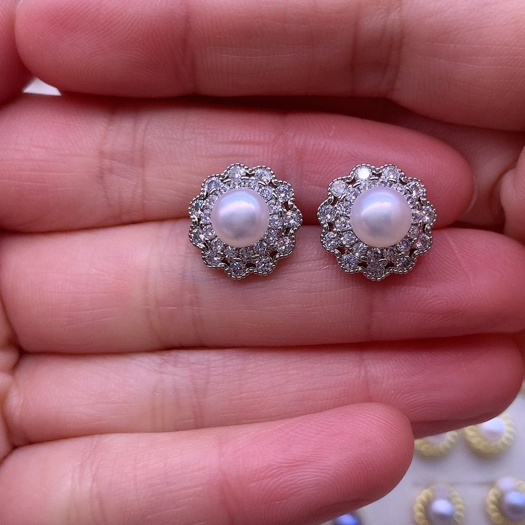 淡水珍珠耳饰合金