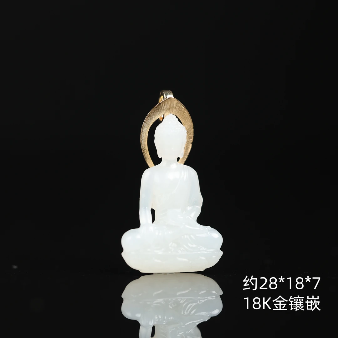 本真 | “指尖佛系列” | 严选精品和田玉顶俄白玉药师佛吊坠