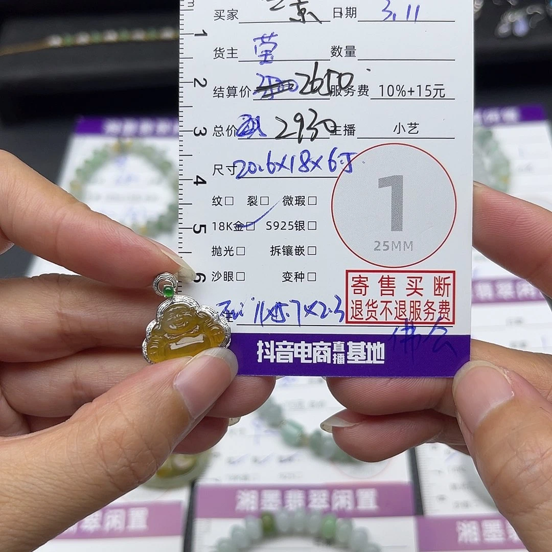 翡翠18K金镶嵌颈饰*️***吊坠