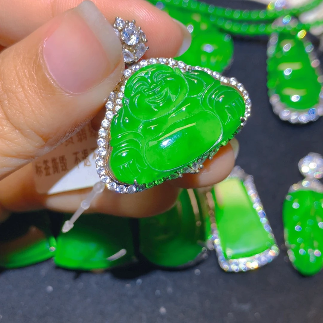 翡翠银S925镶嵌颈饰