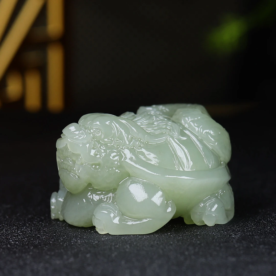 0103131和田玉清水龙龟挂件