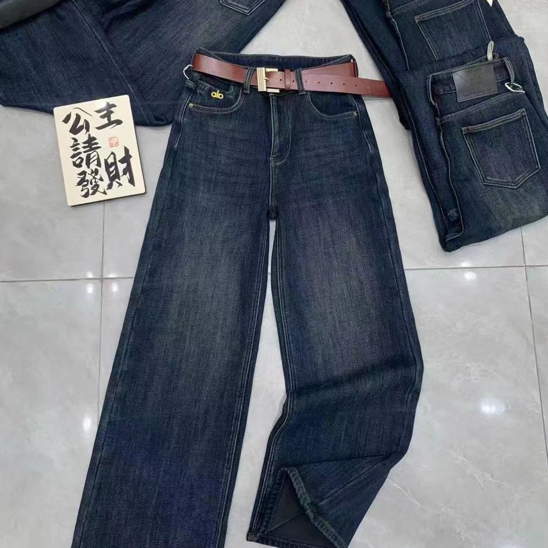 七七家  品牌加绒 直筒裤