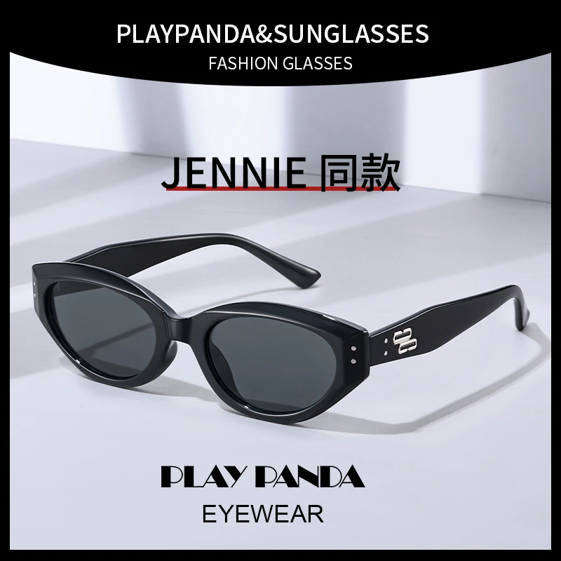 PLAYPANDAGM墨镜个性小框猫眼美式复古偏光太阳镜防紫外线近视镜
