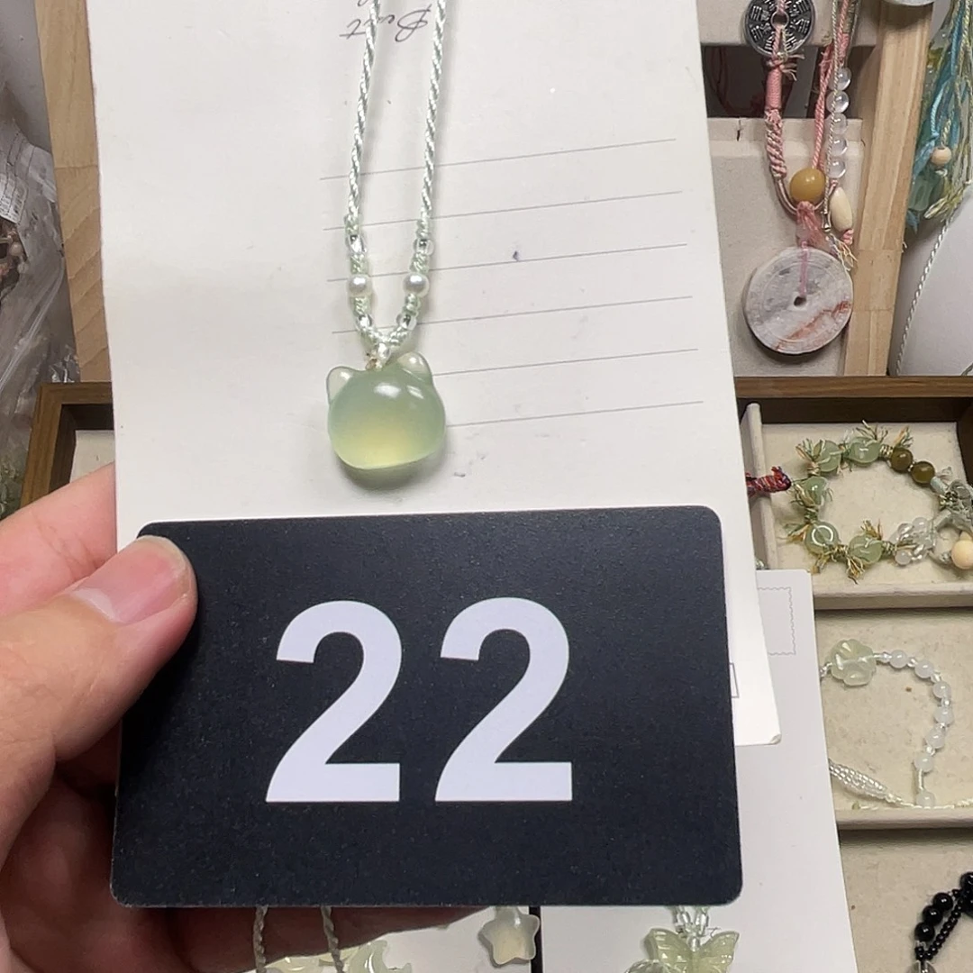 蛇纹石玉合金颈饰