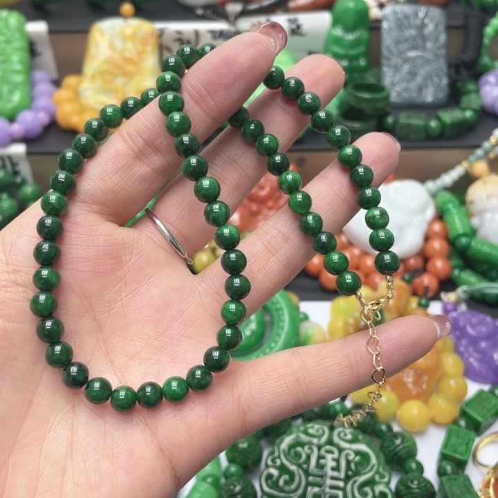 翡翠未镶嵌手链项链11