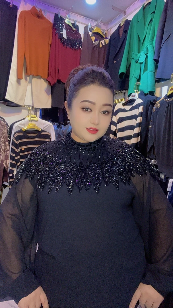 T恤长袖拼接纯色法式套头黑色圆领百搭套装修身休闲时尚女士