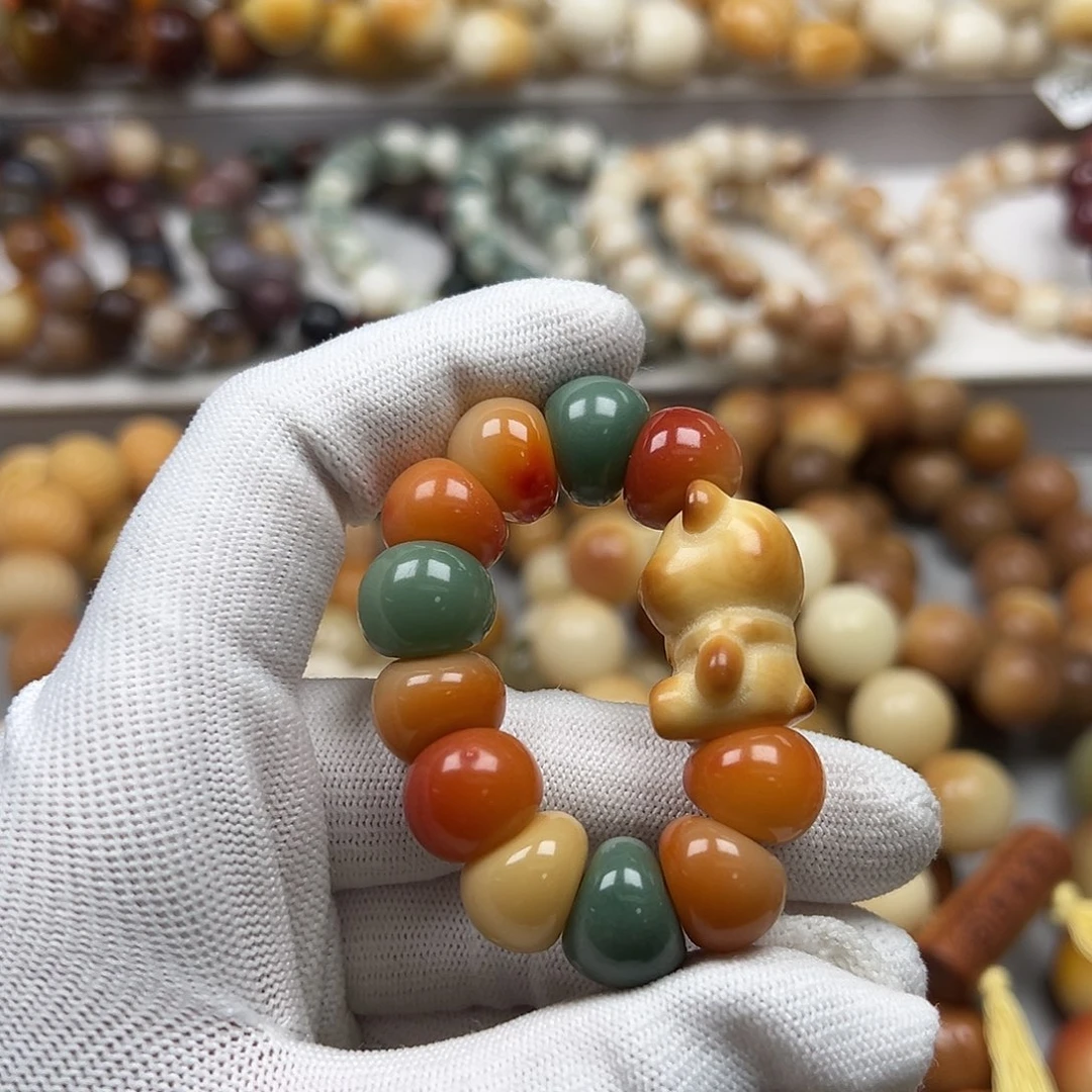 菩提根/象牙果吊坠f354蒜瓣13mm微瑕一串随机