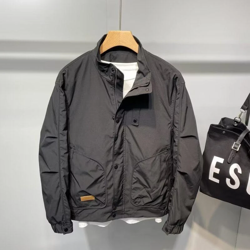 秋冬新款立领工装外套男士时尚潮流宽松上衣防水抗皱休闲短款夹克