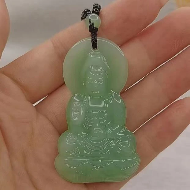 hh时尚饰品浅绿色双面滴水观音