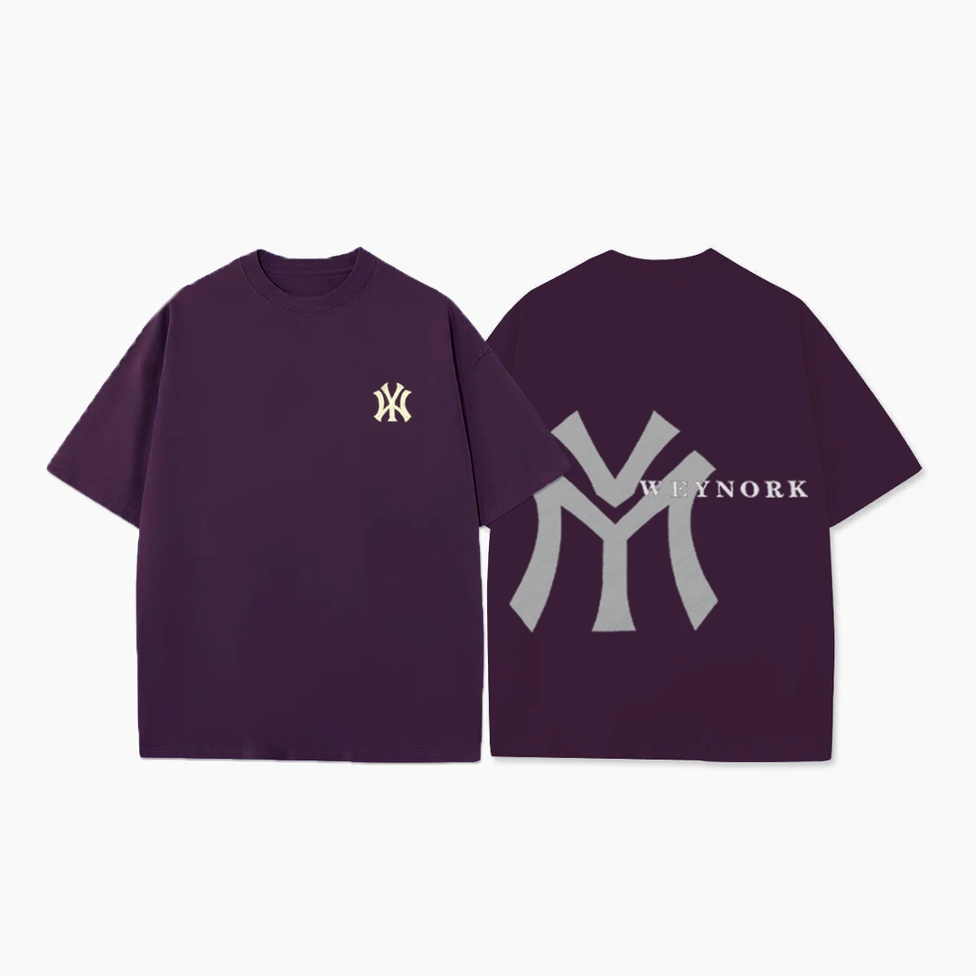 潮牌T恤 新Y 双面印短袖索罗娜重磅落肩休闲圆领上衣5042511