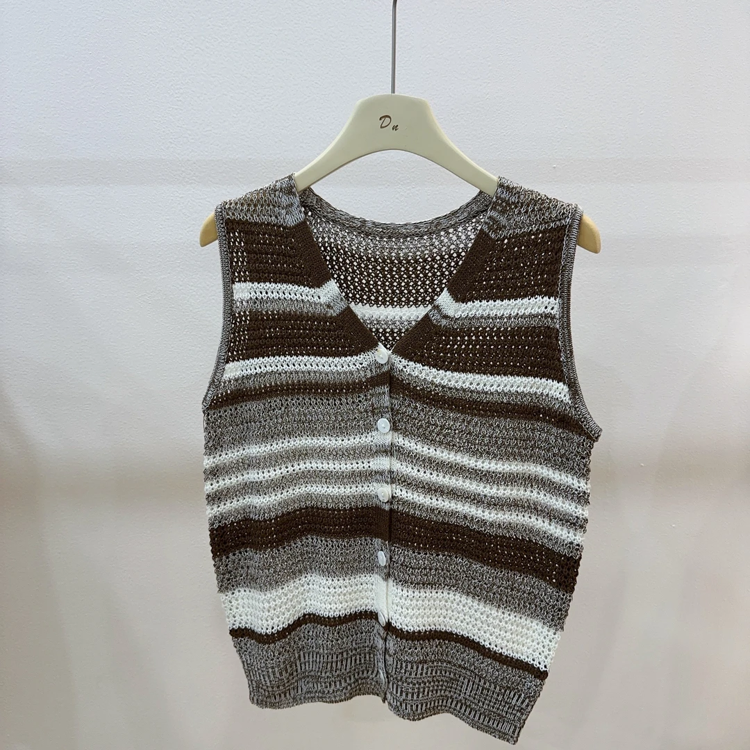 【懂你韩装】休闲无袖咖色无袖上衣no退