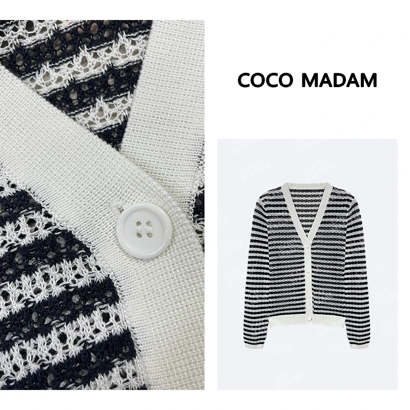 NIUNIU · Niu-457 早春时尚百搭显瘦条纹开衫长袖上衣