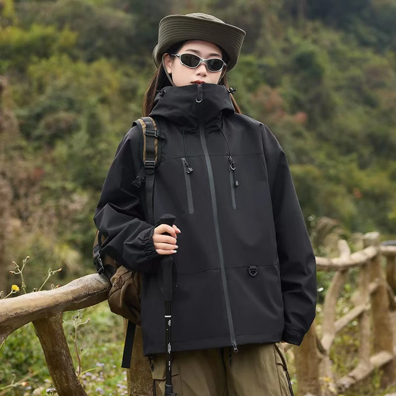 原色保暖夹克散口袖立领冬季春季工装时尚秋季户外