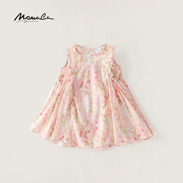 MOMOCO 夏季女童新款繁花棉布连衣裙77620476005