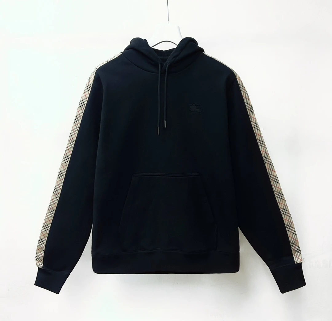 未使用 BURBERRY/博柏利 25秋冬 手臂格纹 带帽帽衫8110789